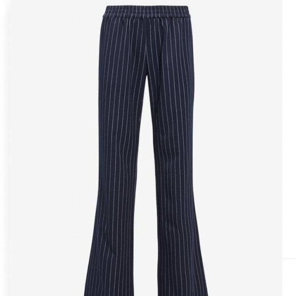 St. Roche Coette Navy Pinstriped Pull-On Straight Leg Pants Size XS - Picture 1 of 7